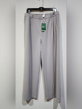 NWT Halara Women's Light Gray Straight-Leg Stretchy Pants Size XL